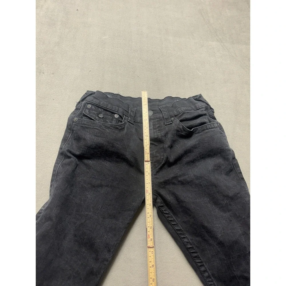 True Religion Rocco Relaxed Skinny Jeans Mens 33 Faded Black Flap Pocket Denim